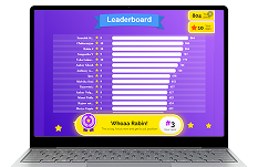 Live quiz leaderboard