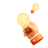 Hand holding a lightbulb icon