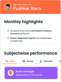 Monthly student report card preview